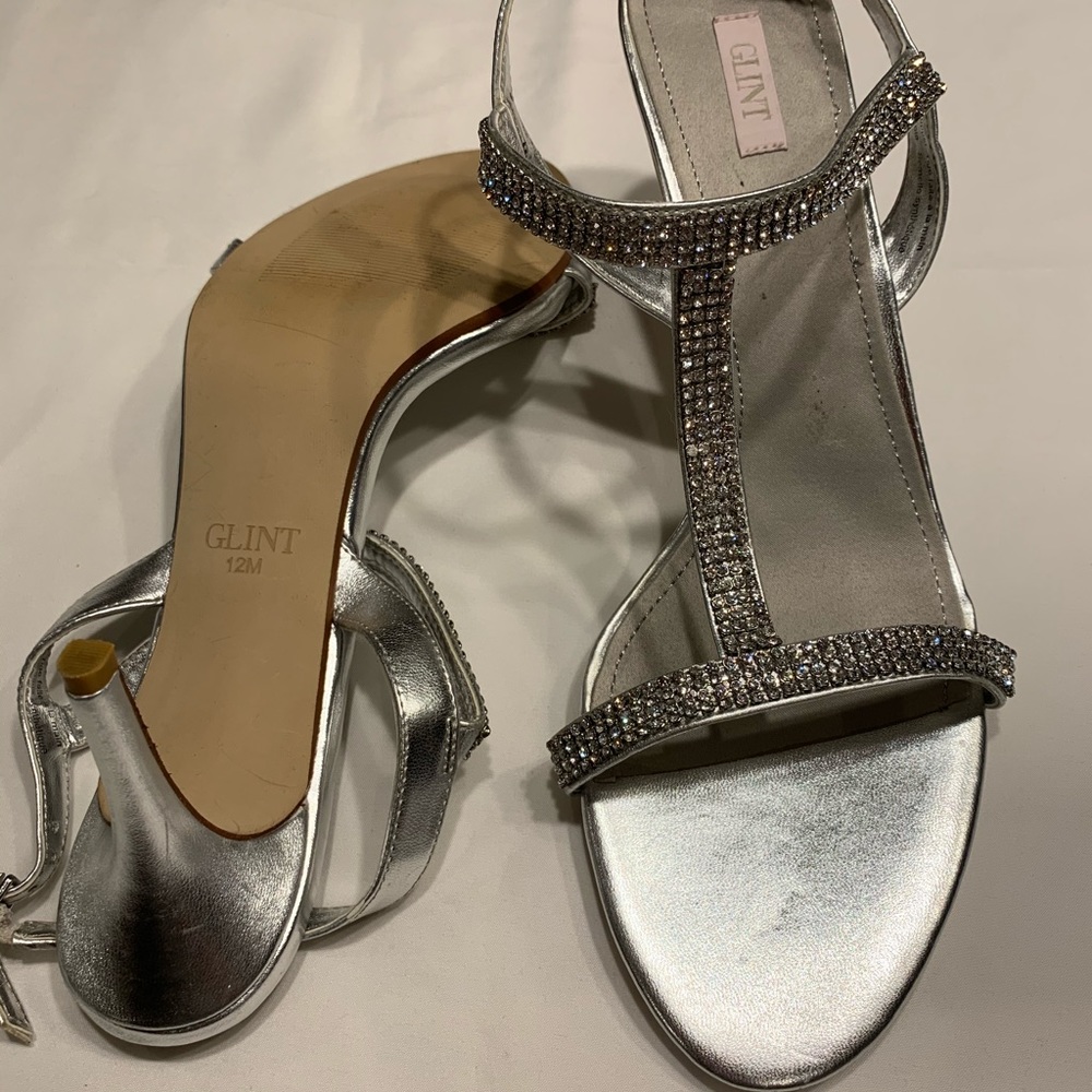 Glint Heels In Silver Rhinestone size 12. 3 inch. - Picture 2 of 4